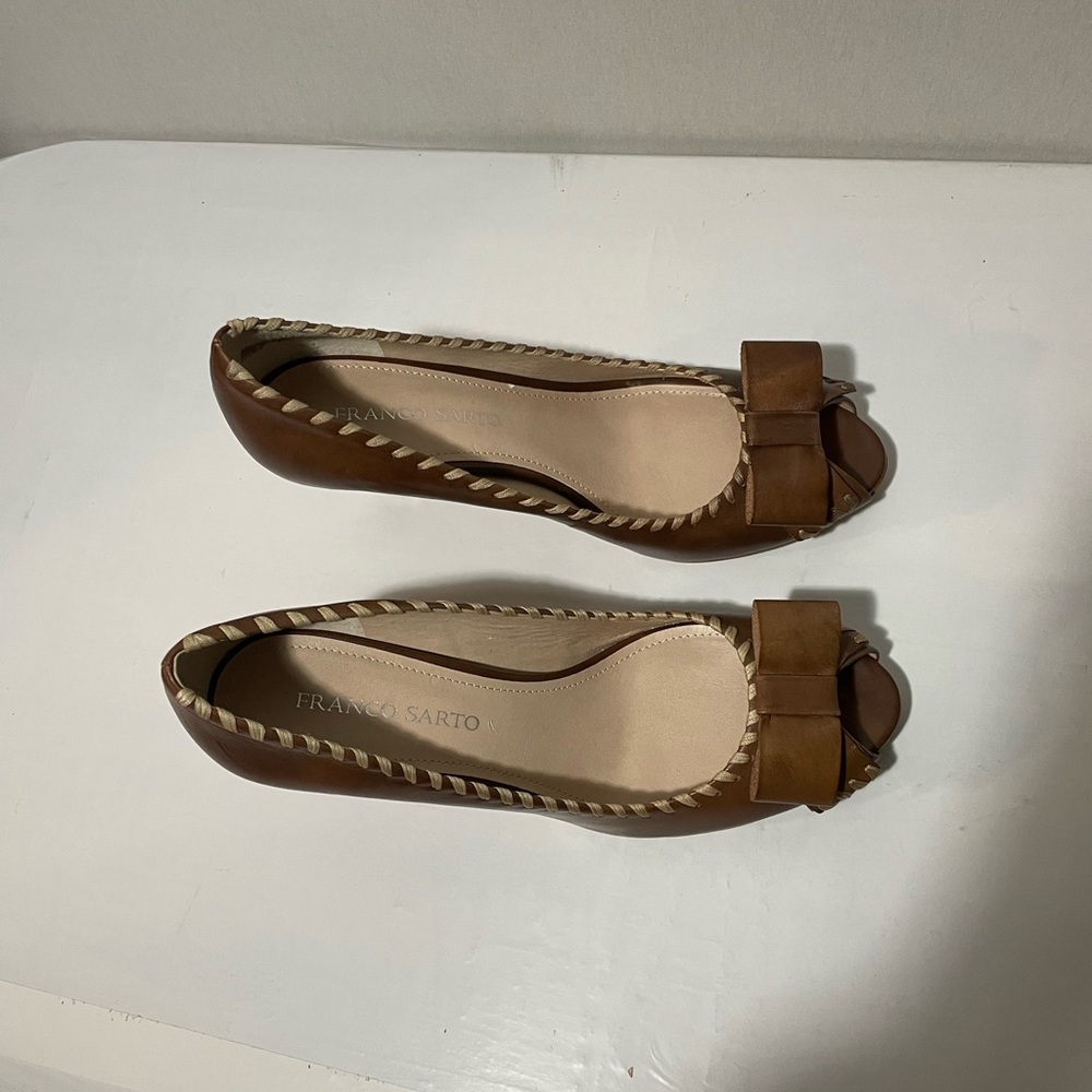 Franco Sarto,size 11MBrown Peep-Toe Bow Pumps - Picture 8 of 10